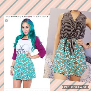 NWT Iron fist Trippin Daisies skater skirt💀